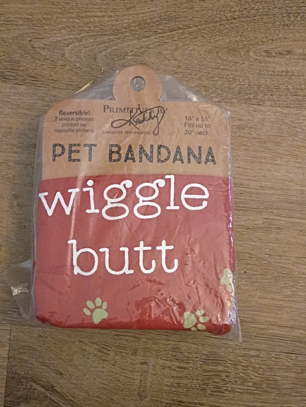Primitives by Kathy Red 'Wiggle Butt' Pet Bandana with Paw Accents